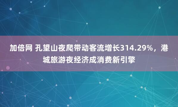 加倍网 孔望山夜爬带动客流增长314.29%,港城旅游夜经济成消费新引擎